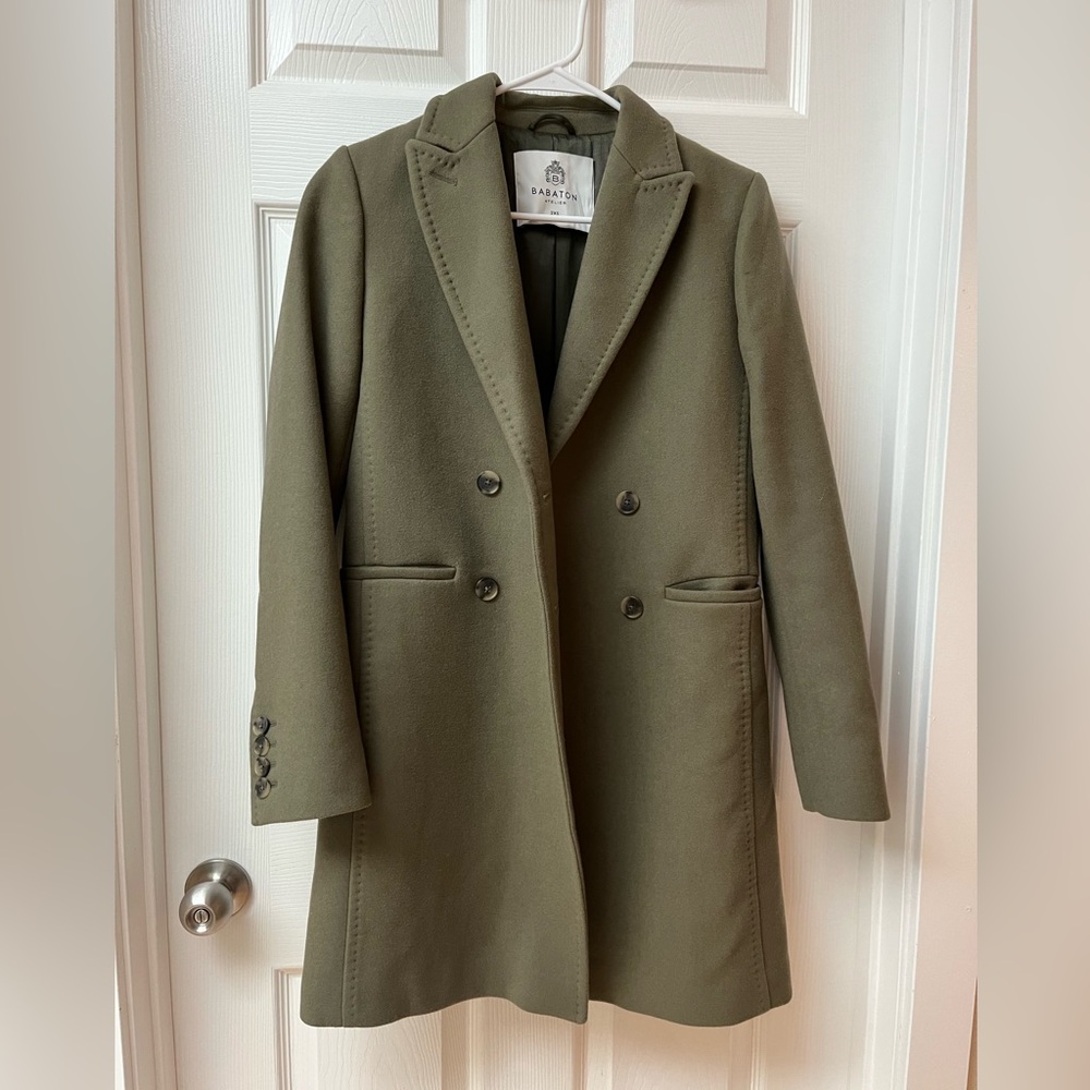Babaton Capella Coat in Olive Leaf Green
